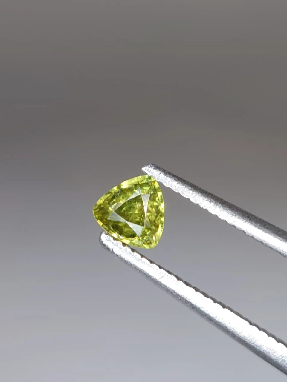 0.2ct Trillion Faceted Natural Demantoid Garnet from Pakistan — view 3